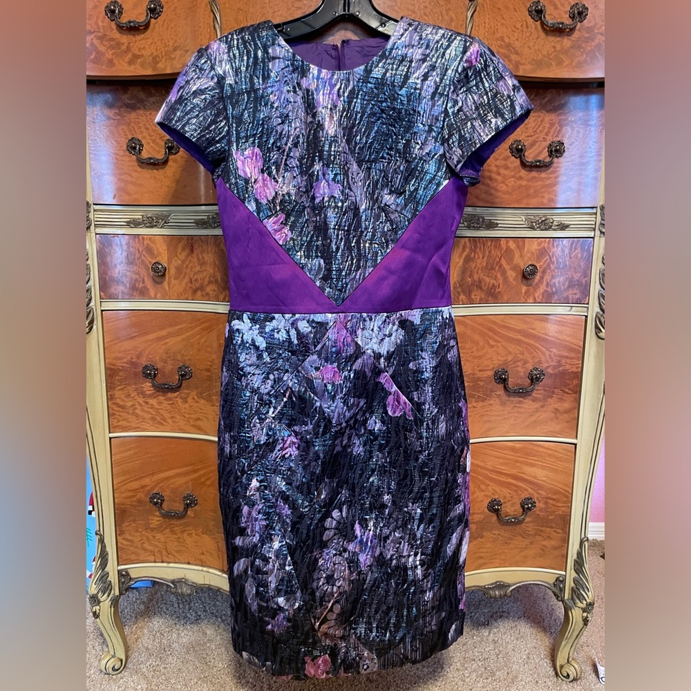 Elegant Purple and Black Women's Dress